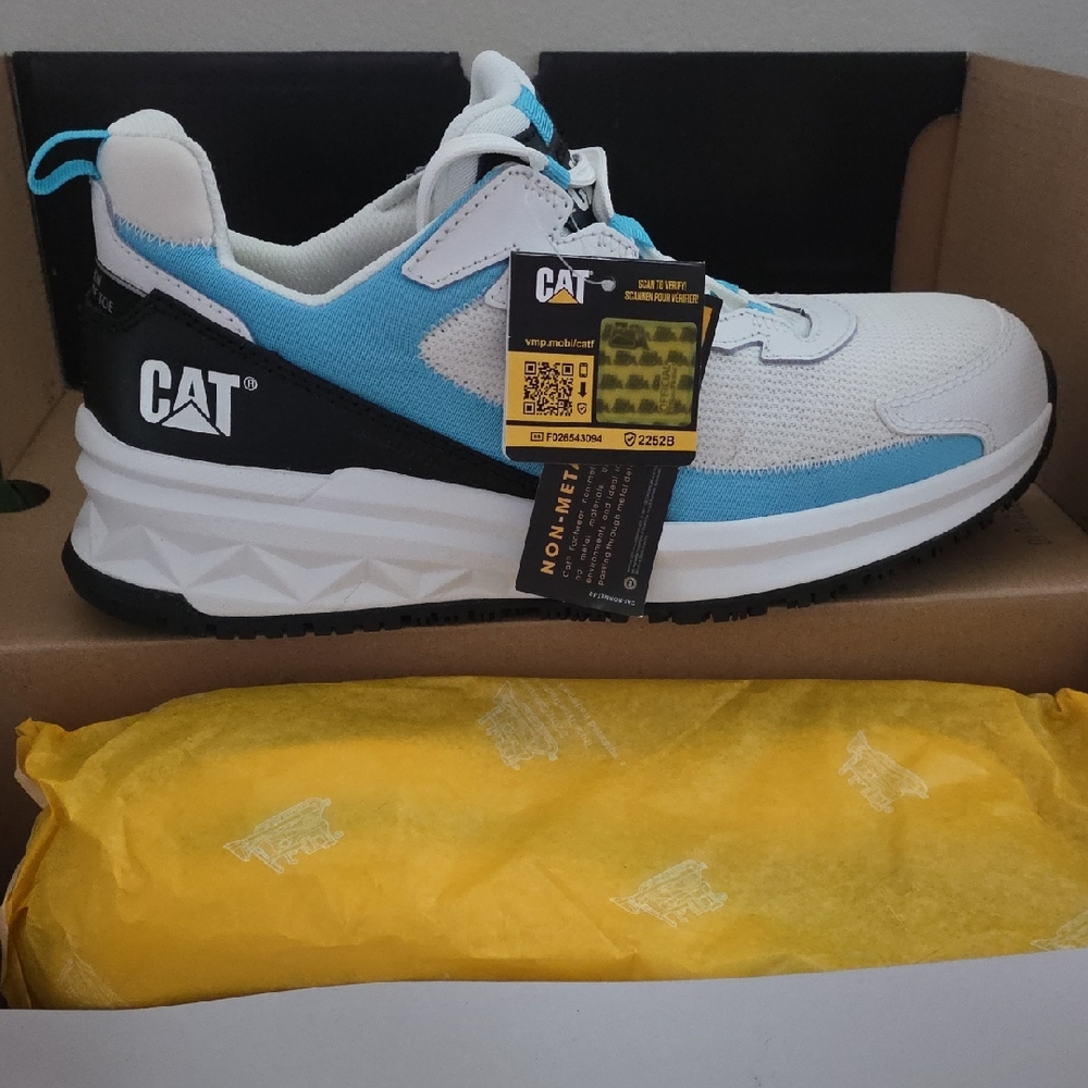 Caterpillar Women's Sneakers in White, Blue, and Black